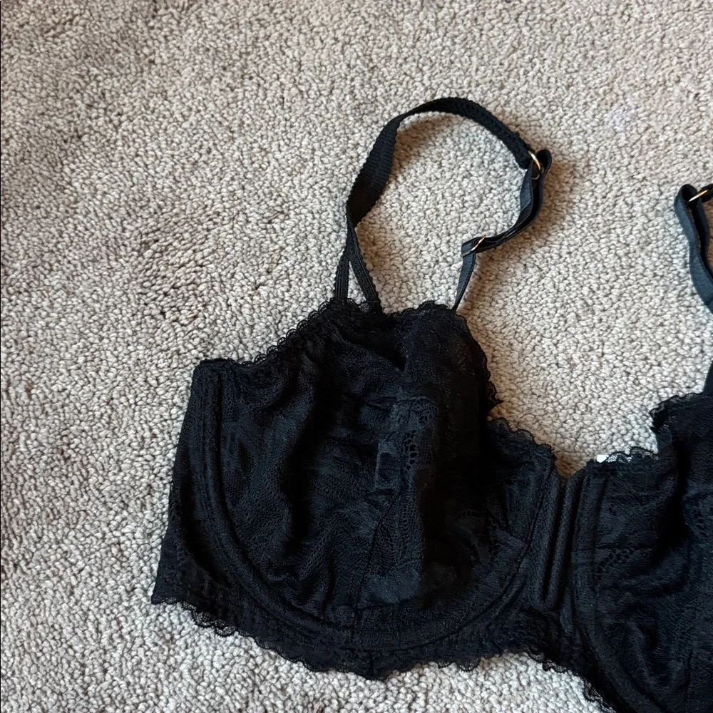 Auden Black Unlined Balconette Coverage Underwire Bra SIZE 34D